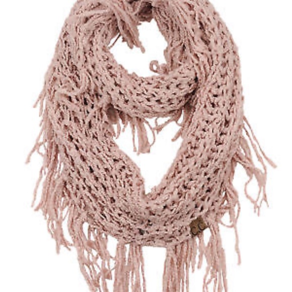 New! C.C Women's Soft Solid Chenille Net Fringed Tassel Infinity Wrap CC Scarf - Picture 2 of 3